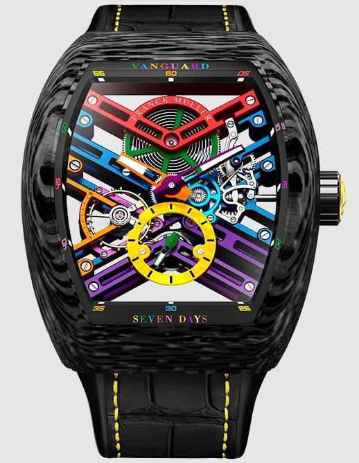 Review 2023 Franck Muller Vanguard Skeleton Color Dreams Replica Watch V 43 S6 SQT COL DR NR CARBON COL DR SKELETON (JA) - Click Image to Close